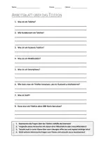 Vorschau - Arbeitsblätter - AB mit Fragen zum Thema "Telefon" + Lösungsblatt + Infografik - Deckblatt