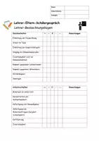 Vorschau - Anderer Materialtyp - Lehrer-Eltern-Schülergespräche - Vorbereitungsbögen - Seite 1