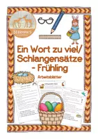 Vorschau - Arbeitsblätter - Ein Wort zu viel Frühling - Schlangensätze - Deckblatt
