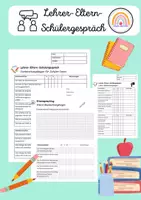 Vorschau - Anderer Materialtyp - Lehrer-Eltern-Schülergespräche - Vorbereitungsbögen - Deckblatt