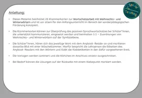 Vorschau - Spiele - Klammerkarten: Weihnachten - Wortschatzarbeit (Symbole lesen) - Seite 1