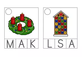Vorschau - Fördermaterial/Inklusion - Klammerkarten: Weihnachten - Anlaute - Seite 2