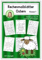 Vorschau - Arbeitsblätter - Rechenmalblätter Ostern Klasse 1 differenziert - Deckblatt