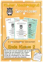 Vorschau - Anderer Materialtyp - Abschiedsgruß Ende Klasse 2 - Zebraklasse - Deckblatt