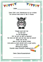 Vorschau - Anderer Materialtyp - Abschiedsgruß Ende Klasse 2 - Zebraklasse - Seite 1