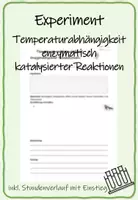 Vorschau - Arbeitsblätter - Experiment Temperaturabhängigkeit enzymatisch katalysierter Reaktionen (inkl. Lösung und Stundenverlauf) - Deckblatt