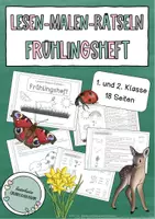 Vorschau - Arbeitsblätter - Lesen-Malen-Rätseln Frühlingsheft (1-2 Klasse) - Deckblatt