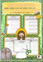Vorschau - Arbeitsblätter - Ostergeschichte: "Lese- und Schreibtraining" - Klasse 1-4 - Sparpaket - [Arbeitsblätter zum schneiden, kleben, malen - Deckblatt