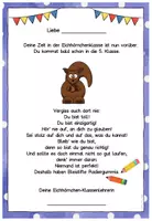 Vorschau - Anderer Materialtyp - Abschiedsgruß Ende Klasse 4 - Eichhörnchenklasse - Seite 1