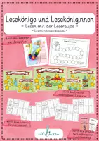 Vorschau - Arbeitsblätter - Leseraupe - Lesekönig und Lesekönigin - Material zur Förderung der Lesemotivation - Deckblatt