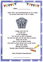 Vorschau - Anderer Materialtyp - Abschiedsgruß Ende Klasse 4 - Elefantenklasse - Seite 2