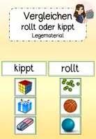 Vorschau - Fördermaterial/Inklusion - Vergleichen rollt oder kippt - Legematerial - Deckblatt