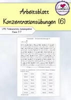 Vorschau - Arbeitsblätter - Arbeitsblatt "Konzentrationsübungen (6)" - LRS, Förderunterricht - Klasse 3-7 - Deckblatt
