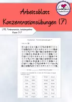 Vorschau - Arbeitsblätter - Arbeitsblatt "Konzentrationsübungen (7)" - LRS, Förderunterricht - Klasse 3-7 - Deckblatt
