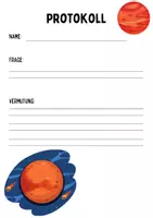 Vorschau - Arbeitsblätter - Protokoll-Vorlage Weltraummotiv, vielseitig einsetzbar - Deckblatt