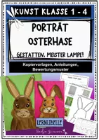 Vorschau - Unterrichtsreihen - Kunstidee: Porträt Osterhase - Gestatten, Meister Lampe! Kunstprojekt zu Ostern, Osterhase, Frühling Klasse 1 bis 4 - Deckblatt
