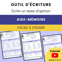 Aperçu - Fiches - Écrire Texte Opinion Organisateur Textuel - Page de couverture