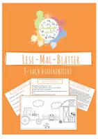 Vorschau - Arbeitsblätter - Lese-Mal-Blätter / 3-fach differenziert / Auf dem Bauernhof - Deckblatt