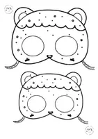 Vorschau - Mal- und Bastelvorlagen - Masken zum Ausmalen - Tiermasken - Pandas - Seite 2