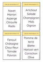 Aperçu - Apprentissages en autonomie - Listes de mémorisation : les légumes - Page de couverture