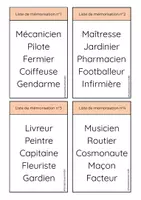 Aperçu - Apprentissages en autonomie - Listes de mémorisation : les métiers - Page de couverture