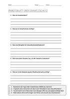 Vorschau - Arbeitsblätter - AB mit Fragen zum Thema "Umweltschutz" + Lösungsblatt + Infografik - Deckblatt