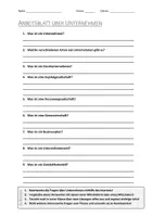 Vorschau - Arbeitsblätter - AB mit Fragen zum Thema "Unternehmen" + Lösungsblatt + Infografik - Deckblatt