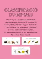 Vista previa - Refuerzo / NEE / Materiales de apoyo - Joc: classificació d'animals - avaluació - Portada