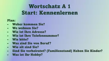 Vorschau - Unterrichtsreihen - Wortschatz A1_07 Kennenlernen - Seite 1