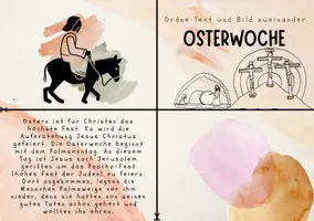 Vorschau - Merkblätter - Osterwoche: Karteikarten mit Bild-Text-Zuordnung - Seite 1