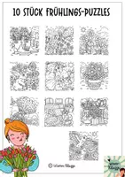 Vorschau - Mal- und Bastelvorlagen - 10 tolle Frühling Puzzle-Ausmalbilder! - Seite 1
