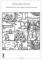 Vorschau - Mal- und Bastelvorlagen - 10 tolle Frühling Puzzle-Ausmalbilder! - Seite 2