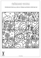 Vorschau - Mal- und Bastelvorlagen - 10 tolle Frühling Puzzle-Ausmalbilder! - Seite 3