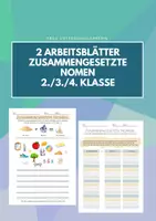 Vorschau - Arbeitsblätter - Zusammengesetzte Nomen bilden und zerlegen (2 Arbeitsblätter) - Deckblatt