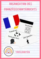 Vorschau - Bildkarten - Tafelkarten zur Organisation des Französischunterrichts - Deckblatt
