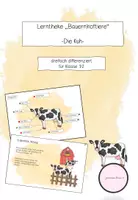 Vorschau - Unterrichtsreihen - Lerntheke zum Thema "Bauernhof"- die Kuh - Deckblatt