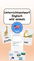 Vorschau - Stundenentwürfe - Unterrichtsentwurf Englisch - my favourite wild animal - Deckblatt