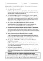 Vorschau - Arbeitsblätter - AB mit Fragen zum Thema "Weimarer Republik" + Lösungsblatt + Mindmap + Infografik - Seite 3