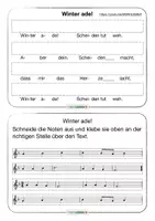 Vorschau - Arbeitsblätter - Musik 🎶 Winter ade Puzzle Faltheft Noten Griffe für Blockflöte Playalong - Seite 3