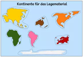Vorschau - Mal- und Bastelvorlagen - Kontinente und Ozeane Legematerial A4 - Seite 1