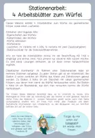 Vorschau - Arbeitsblätter - Stationenarbeit zum Würfel (Geometrie) - Seite 1