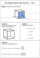 Vorschau - Arbeitsblätter - Stationenarbeit zum Würfel (Geometrie) - Seite 2