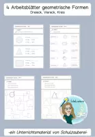 Vorschau - Arbeitsblätter - 4 ABs - geometrische Formen Kreis Dreieck Viereck - Deckblatt
