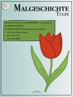 Vorschau - Mal- und Bastelvorlagen - Malgeschichte / rhythmisches Zeichnen „TULPE“ inkl. VIDEO (diverse Versionen u.a. mit & ohne Silbentrennern, Querformat zum Einlaminieren für Präsentation Beamer/Tablet) - Frühling - Deckblatt