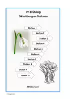 Vorschau - Arbeitsblätter - Diktatübung an Stationen - Im Frühling - Deckblatt