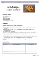 Vorschau - Arbeitsblätter - Rezept Kartoffelchips - Seite 1