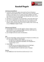 Vorschau - Arbeitsblätter - Baseball Regeln - Deckblatt