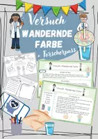 Vorschau - Experimente - Versuch Experiment Wandernde Farbe und Forscherpass - Deckblatt