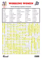 Vista previa - Hojas de trabajo - WORKING WOMEN – 50 JOBS: Visual Dictionary & Word Search - página 3