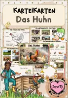 Vorschau - Merkblätter - Bauernhoftiere: Karteikarten "Das Huhn" (Kl.1/2) - Deckblatt